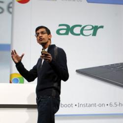 Sundar Pichai, vicepresidente del área de Chrome de Google, en la presentación de Chromebook. Google crea su propio 'Mac' y busca rehacer el negocio del PC