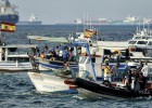 Finaliza sin incidentes la protesta de los pescadores por la bahía de Gibraltar Finaliza sin incidentes la protesta de los pescadores por la bahía de Gibraltar