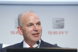 El presidente de Seat, Jürgen Stackmann, en la presentación de resultados de la compañía en Martorell (Barcelona).
