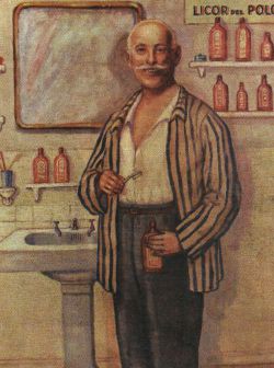 Salustiano de Orive, retratado en Bilbao con su invento.
