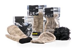 Productos de la línea de guantes de baño.
