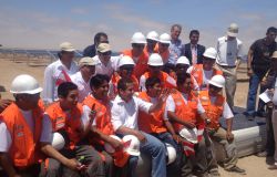 El presidente Ollanta Humala en la inauguración de la planta desarrollada por Solarpack en Tacna, Perú.