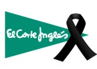 Crespón negro en el logotipo de El Corte Inglés Crespón negro en el logotipo de El Corte Inglés