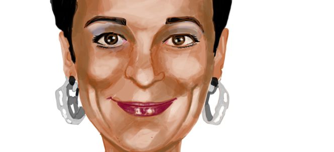 Caricatura de Isabel dos Santos, considerada la mujer más rica de África.