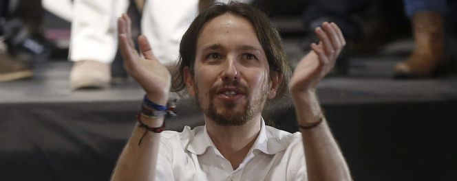 El líder de Podemos, Pablo Iglesias, durante el acto de clausura de la Asamblea Ciudadana en el que han dado a conocer la nueva dirección.