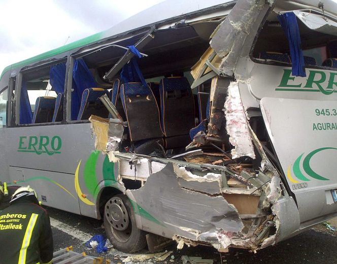 Accidente de autobús ocurrido en Arrazua-Ubarrundia (Álava).