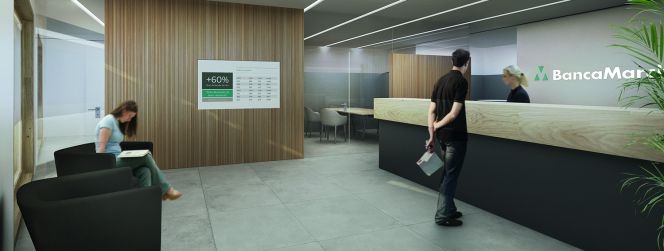 Interior de una oficina de Banca March.