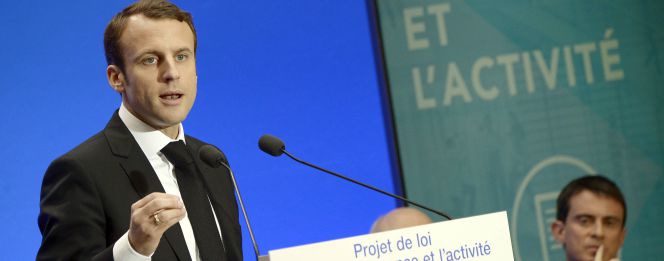 El ministro de Economía, Emmanuel Macron, ayer durante la presentación de la Ley para el Crecimiento y la Actividad.