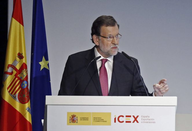 El presidente del Gobierno, Mariano Rajoy, durante su intervención esta semana en la clausura hoy del Encuentro Empresarial sobre el Plan Estratégico de Internacionalización y Mercados Prioritarios 2014-.2015, organizado por el Consejo Empresarial de la Competitividad y la Confederación Española de Organizaciones Empresariales, en colaboración con la Secretaría de Estado de Comercio, en la sede de Telefonica en Madrid. EFESergio Barrenechea