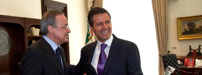 Florentino Pérez, presidente de ACS, y Enrique Peña Nieto, presidente de México.