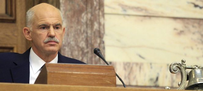 Yorgos Papandreu, en una sesión en el Parlamento griego.