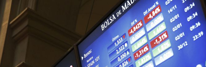 Vista general del principal indicador de la bolsa española, el IBEX 35