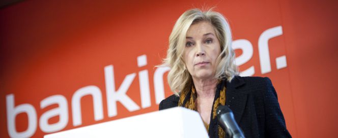 La consejera delegada de Bankinter, María Dolores Dancausa, durante la presentación de los resultados de 2013.