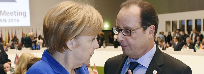 La canciller alemana, Angela Merkel, y el presidente francés, Francois Hollande.