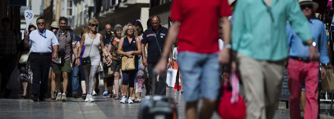 Turistas en el centro de Málaga.