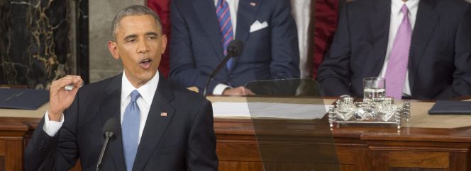 El presidente de Estados Unidos, Barack Obama, ofrece su discurso del Estado de la Unión ante el Congreso en Washington (Estados Unidos)