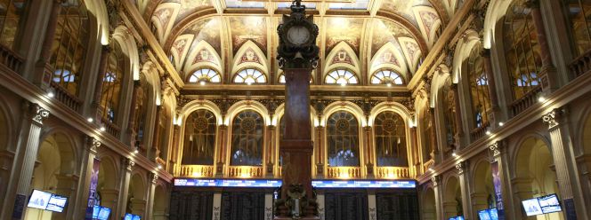 Vista del Palacio de la Bolsa de Madrid