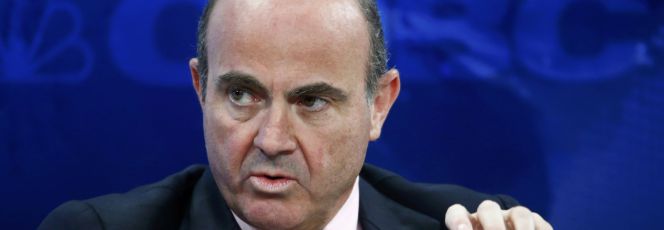 Luis de Guindos, ministro español de Economía y Competitividad, durante su intervención en el Foro de Davos.