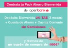Openbank da un depósito al 2% y regala 100 euros sin permanencia Openbank da un depósito al 2% y regala 100 euros sin permanencia
