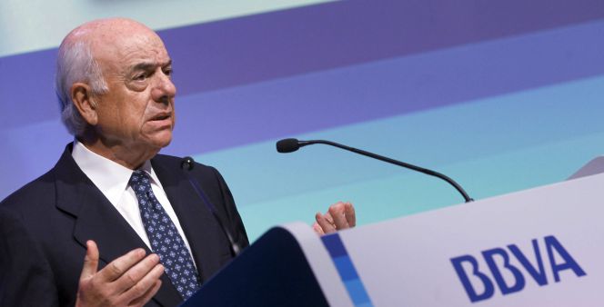 El presidente del BBVA, Francisco González, durante una presentación de los resultados del grupo. EFEArchivo