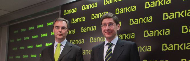 José Sevilla, consejero delegado de Bankia (izquierda), y José Ignacio Goirigolzarri (derecha), presidente de la entidad.