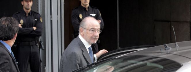 Rodrigo Rato tras su declaración en la Audiencia Nacional.