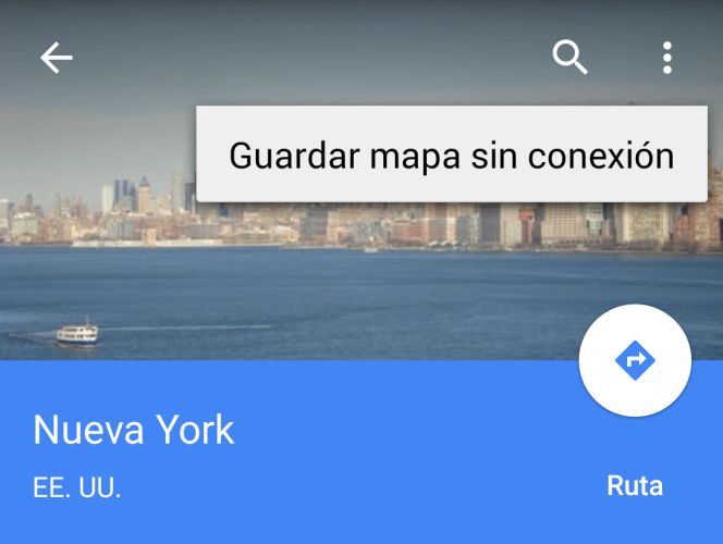 Guardar mapa sin conexión
