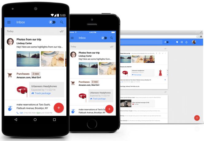 Dispositivos con Google Inbox