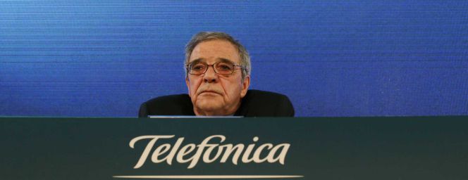 El presidetne de Telefonica durante la presentación de resultados de la compañía.