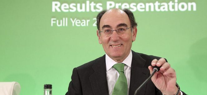 El presidente de Ibedrola, Ignacio Sánchez Galán, durante la conferencia con analistas para presentar los resultados del 2014.