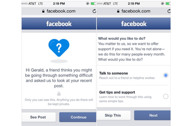 Facebook añade una función para evitar suicidios