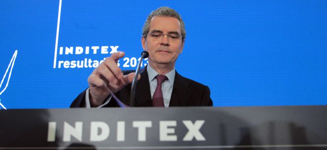 Pablo Isla en una presentación de resultados de Inditex