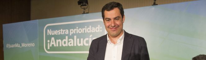 El presidente del PP andaluz y candidato a la Presidencia de la Junta de Andalucía, Juanma Moreno.