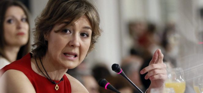 La ministra de Agricultura, Alimentación y Medio Ambiente, Isabel García Tejerina, hoy durante su intervención en un desayuno informativo.