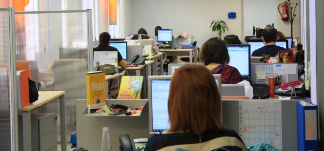 Empleados de Antevenio en sus oficinas de Madrid.