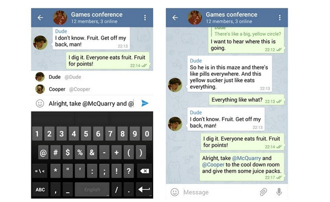 Los grupos de Telegram imitan a Twitter y estrenan menciones, respuestas y hashtags