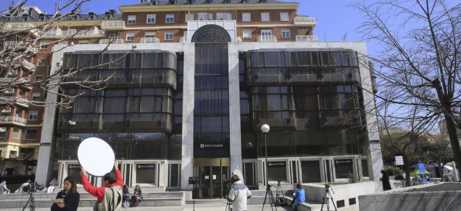 Vista de la sede de Banco de Madrid el pasado lunes en la capital madrileña.