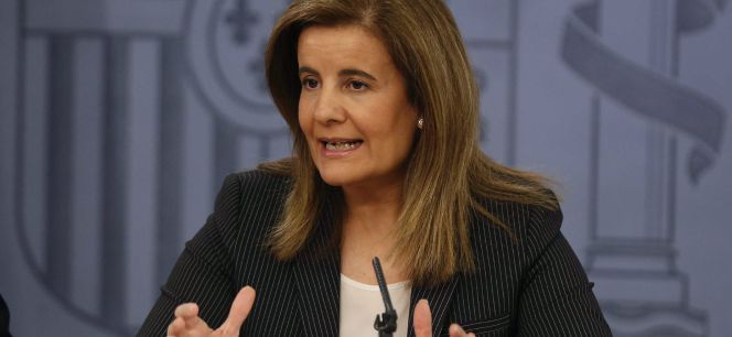La minsitra de Empleo, Fátima Báñez, durante la rueda de prensa posterior a la reunión del Consejo de Ministros.