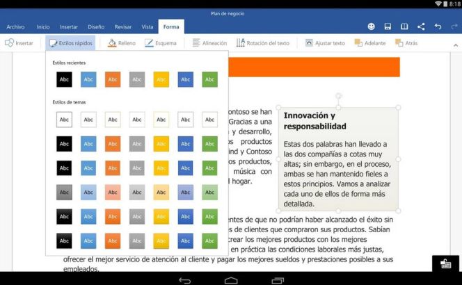 Word de Microsoft para Android