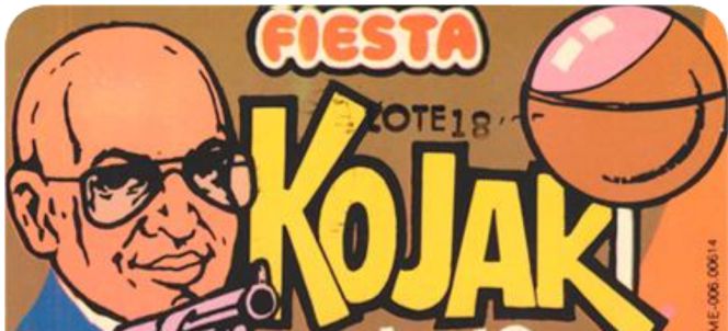 En 1975 Fiesta lanzó el caramelo con palo relleno de chicle Kojak, en referencia al detective de televión.