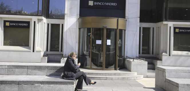 Vista de la sede de Banco de Madrid en la capital madrileña.