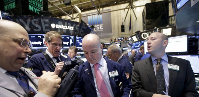 Operadores en el parqué de Wall Street.