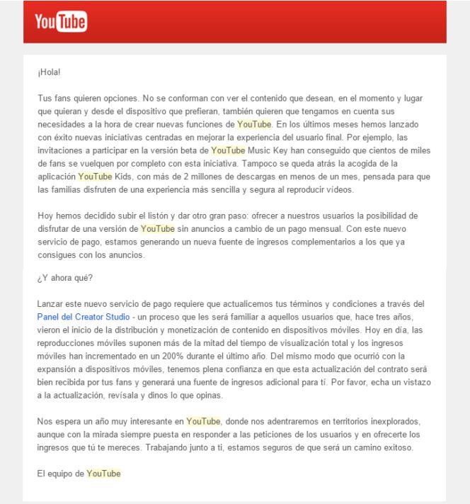 YouTube ofrecerá sus vídeos sin anuncios a cambio de una suscripción mensual