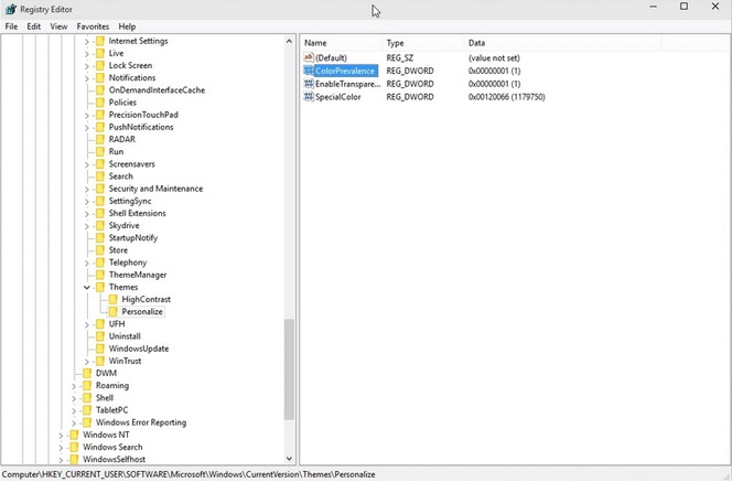 Como activar la personalizacion y los colores secretos de windows 10