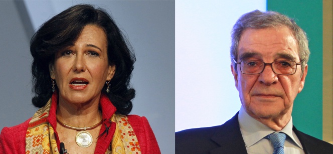 Ana Botín y César Alierta, presidentes de Santander y Telefónica, respectivamente.