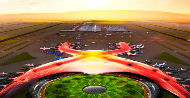 Maqueta del nuevo aeropuerto internacinal de México DF, diseñado por Norman Foster.