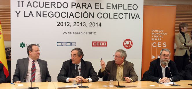 Firmantes del último acuerdo de negociación colectiva 2012-2014