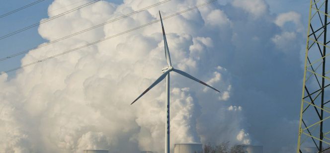 Una turbina de energía eólica.
