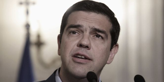 El primer ministro griego, Alexis Tsipras, durante una rueda de prensa. EFEArchivo