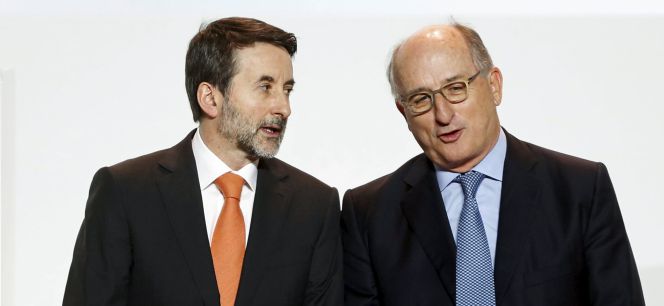 Josu Jon Imaz, consejero delegado de Repsol y Antonio Brufau, presidente.